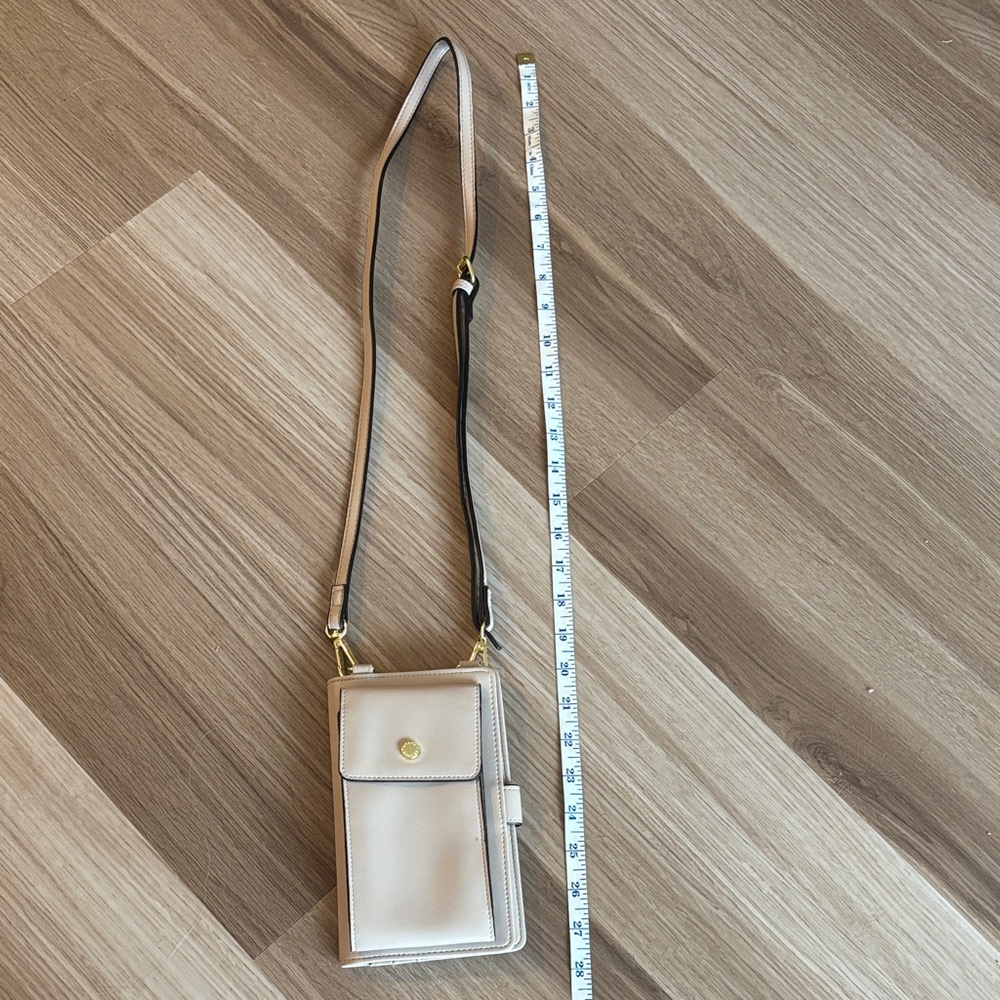 Steve Madden Cream Crossbody Bag with Gold Accents